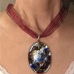 #154 Glass-Foil Necklace